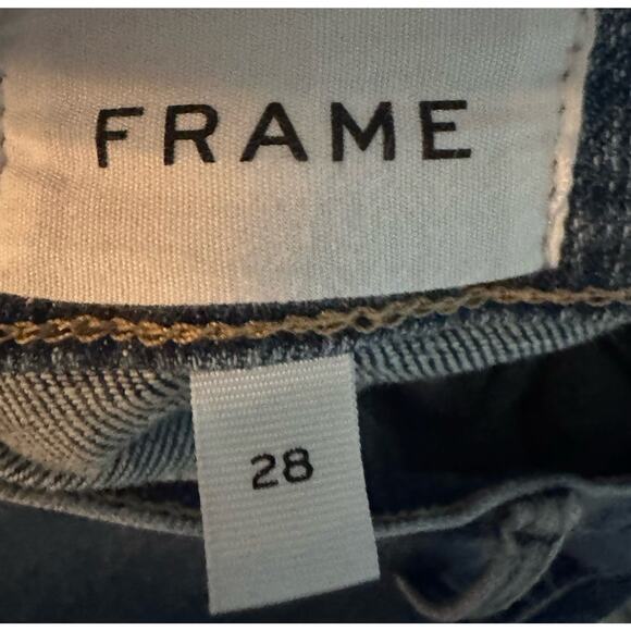 Frame Le High Flare Jeans Cairo Blue Denim High Rise Stretch Size 28 NEW - Picture 6 of 9